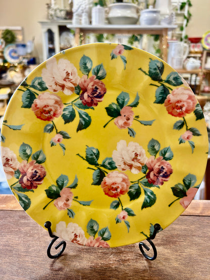 Multicolor ANTHROPOLOGIE Maeve Yellow Flower Plate, 8 1/4"