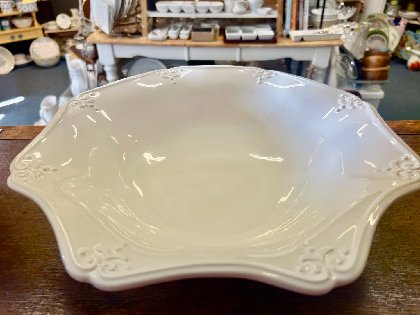 White Serving Bowl, 13 1/4"