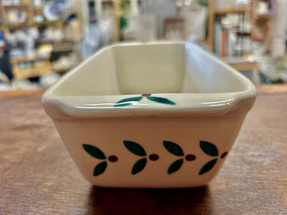Red Green White Hartstone Vintage Holly Loaf Pan, 9 3/4"