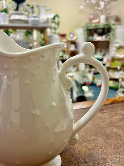 I. Godinger White Pitcher, 7"