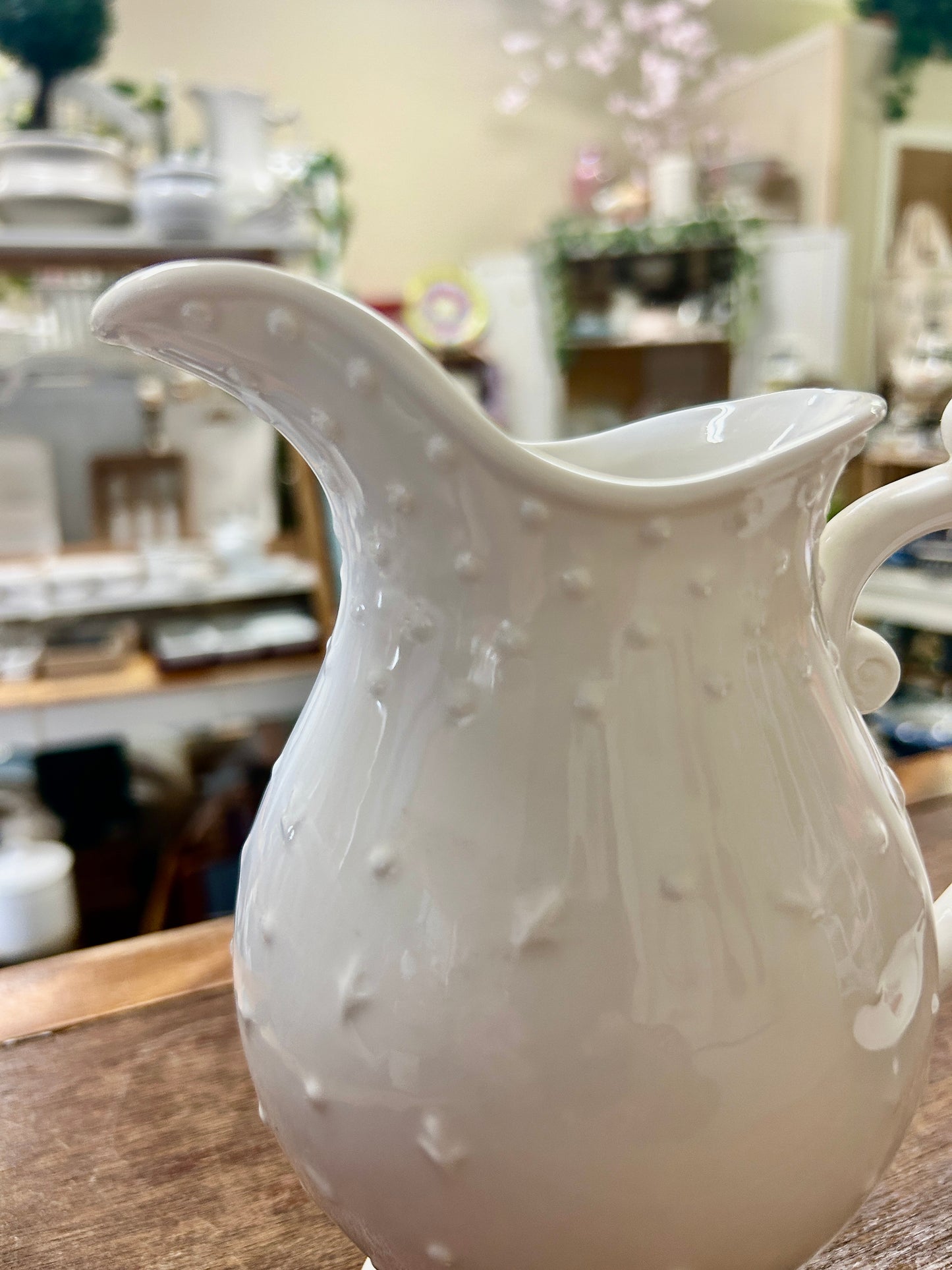 I. Godinger White Pitcher, 7"