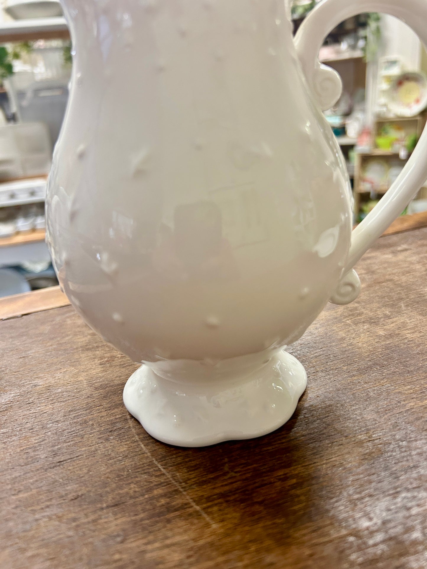 I. Godinger White Pitcher, 7"