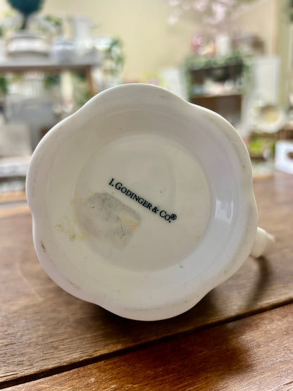 I. Godinger White Pitcher, 7"