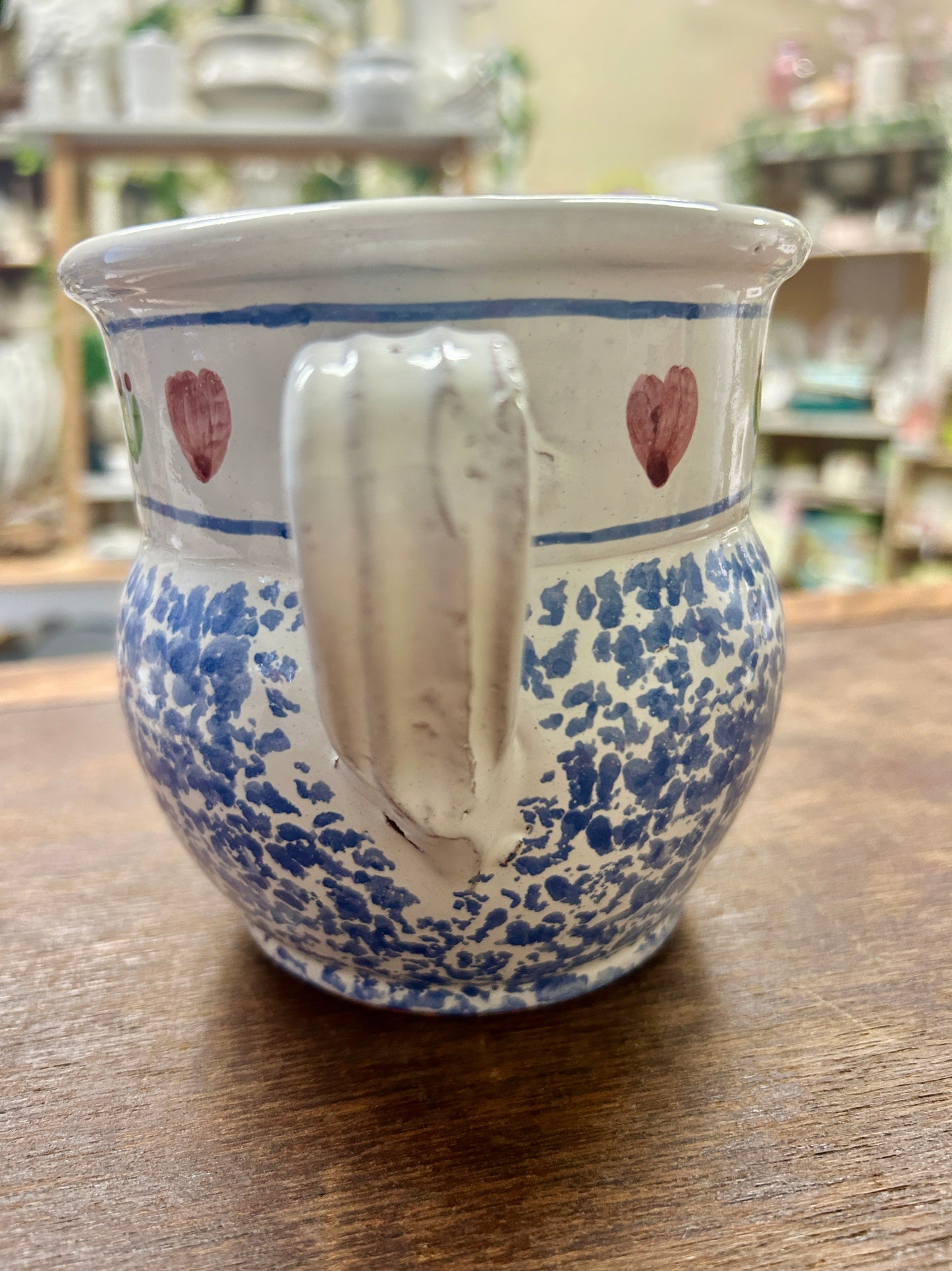 Blue & Pink  Pitcher Handmade Portugal, 4 3/4"
