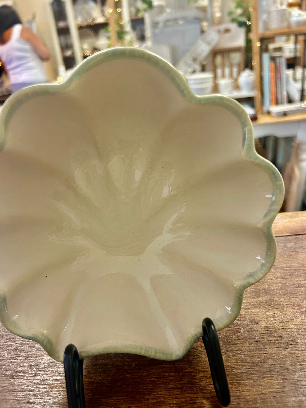 Blue & White Home Studio Seashell Bowl, 12"