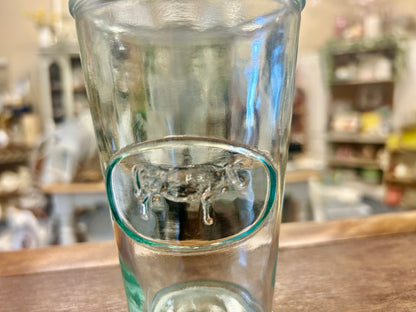 Green Amici Cow Glass Italy, 5"