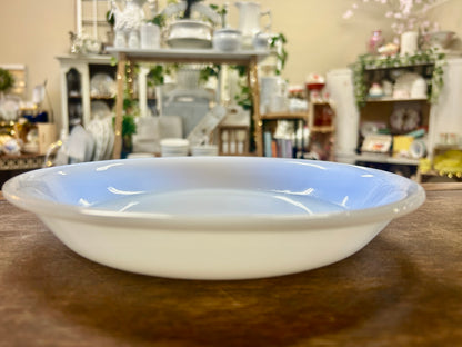 White Fire King Milk Glass Pie Plate, 9"