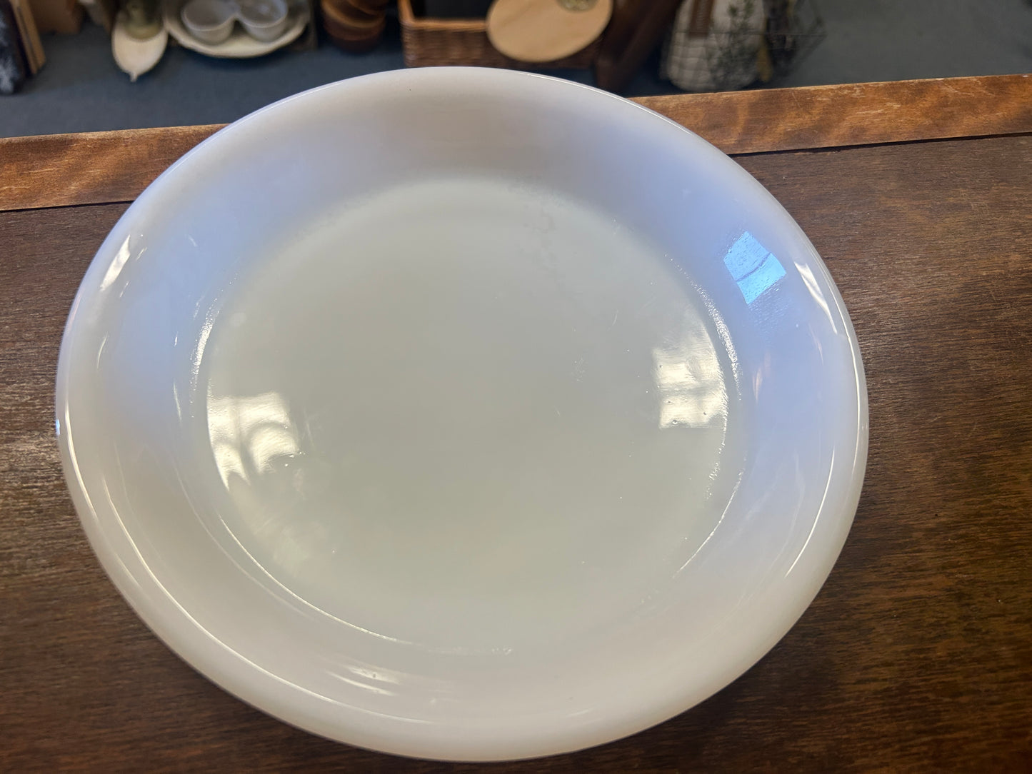 White Fire King Milk Glass Pie Plate, 9"