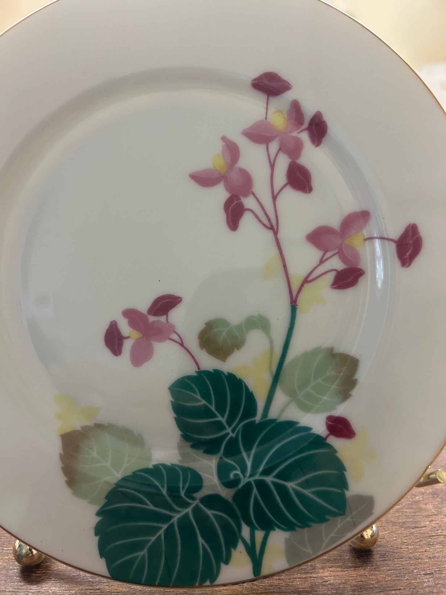 Pink & Green UCAGCO Vintage Occupied Japan Plate, 7 3/4"