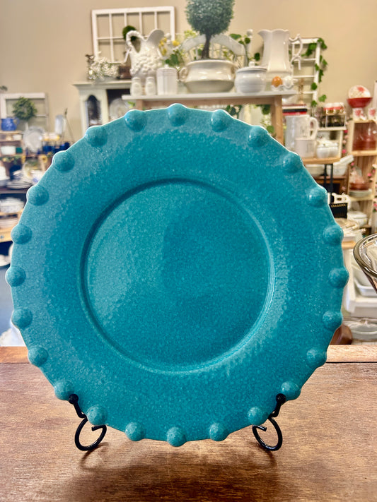 Blue Ancora Aqua Plate Italy, 11"