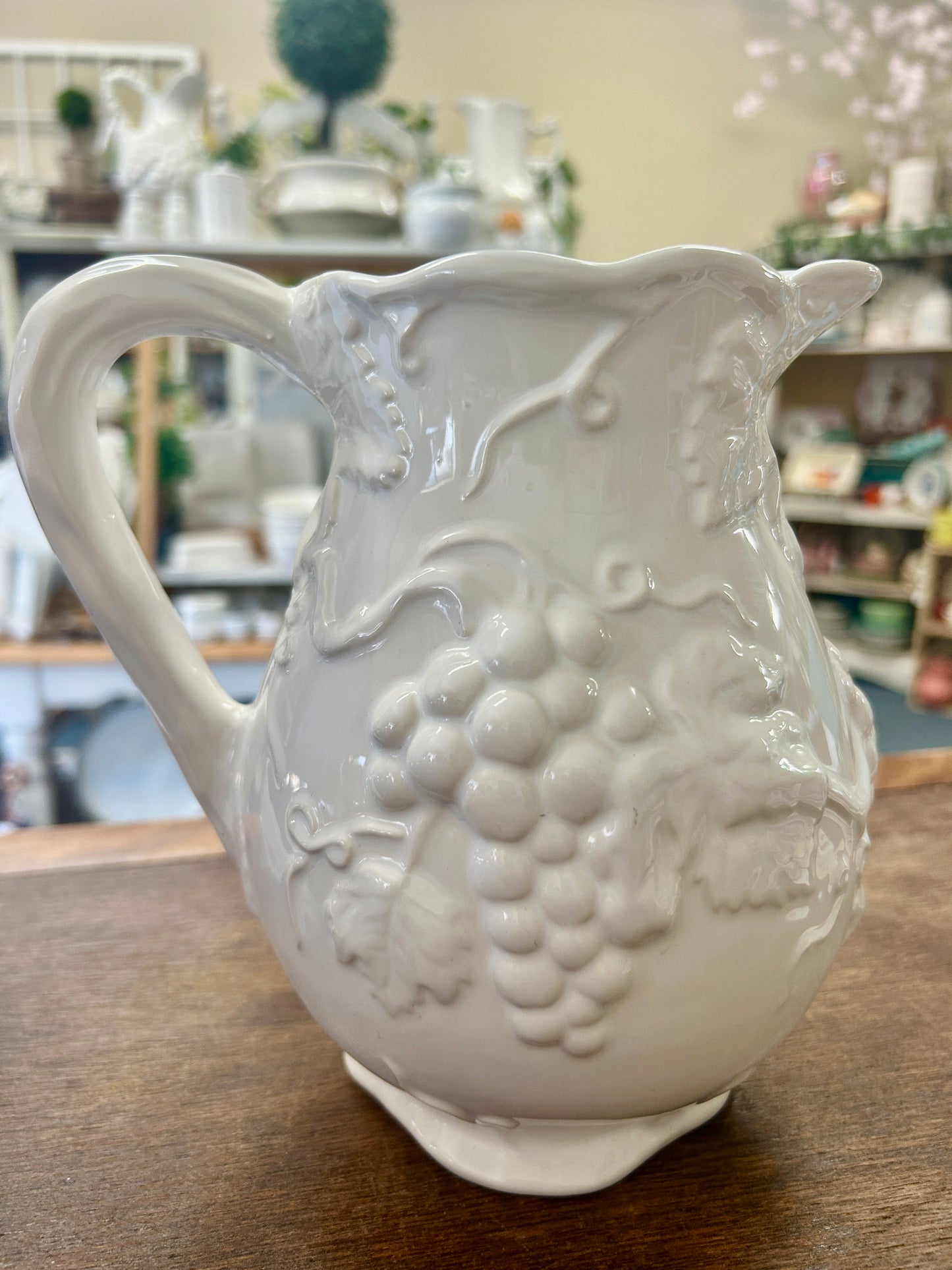 Jay Willfred White Grapes Pitcher, 7 1/2"