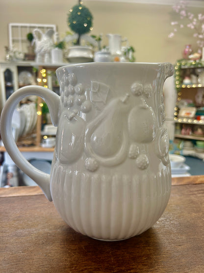 Libbey White Fruit Pitcher, 8"