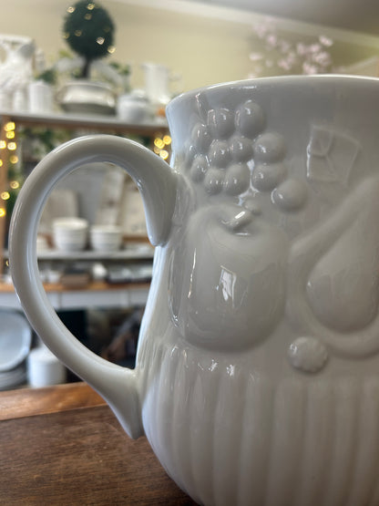 Libbey White Fruit Pitcher, 8"