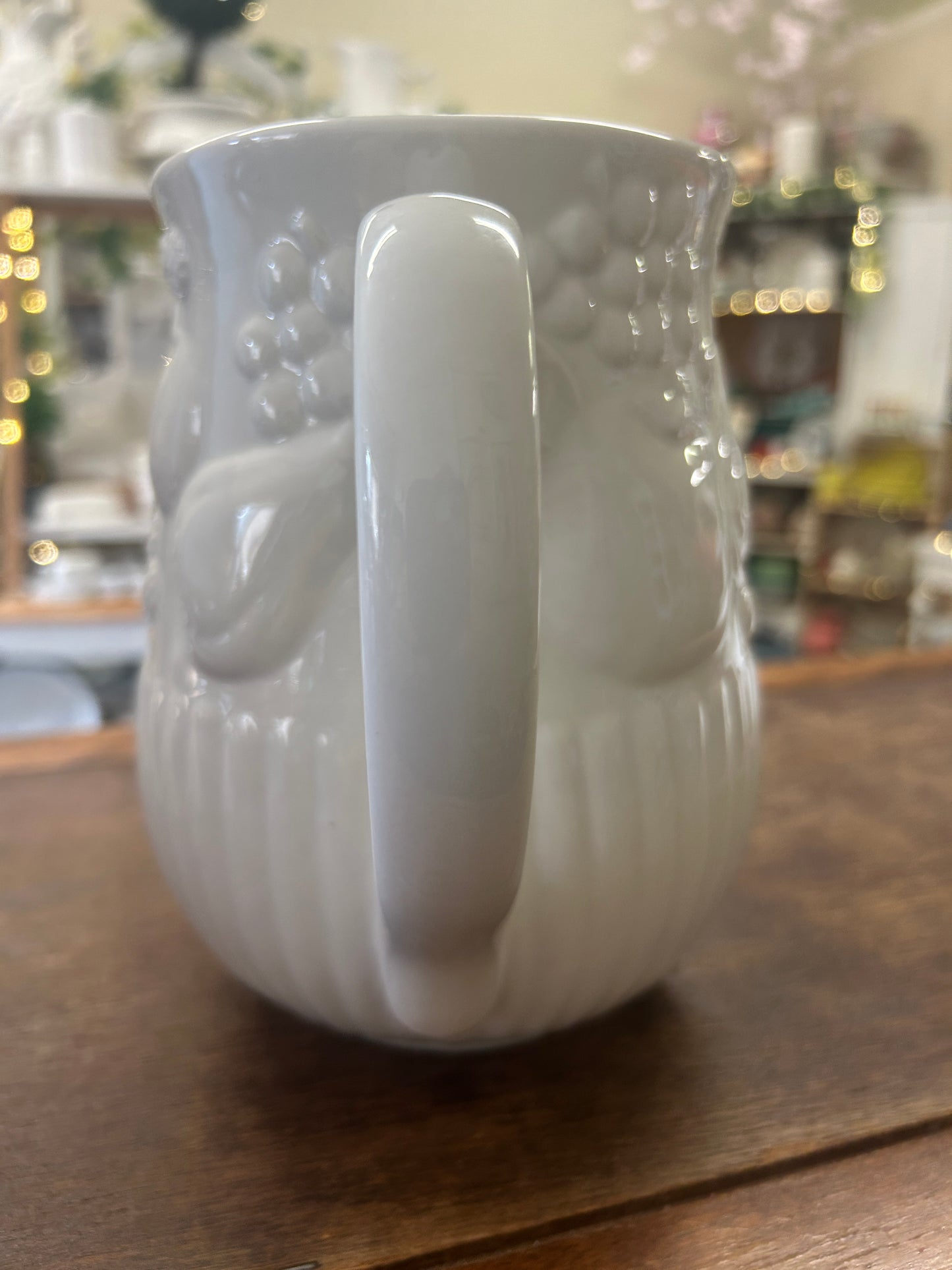 Libbey White Fruit Pitcher, 8"