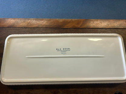 White Rae Dunn TRINKETS Platter/Tray, 15"