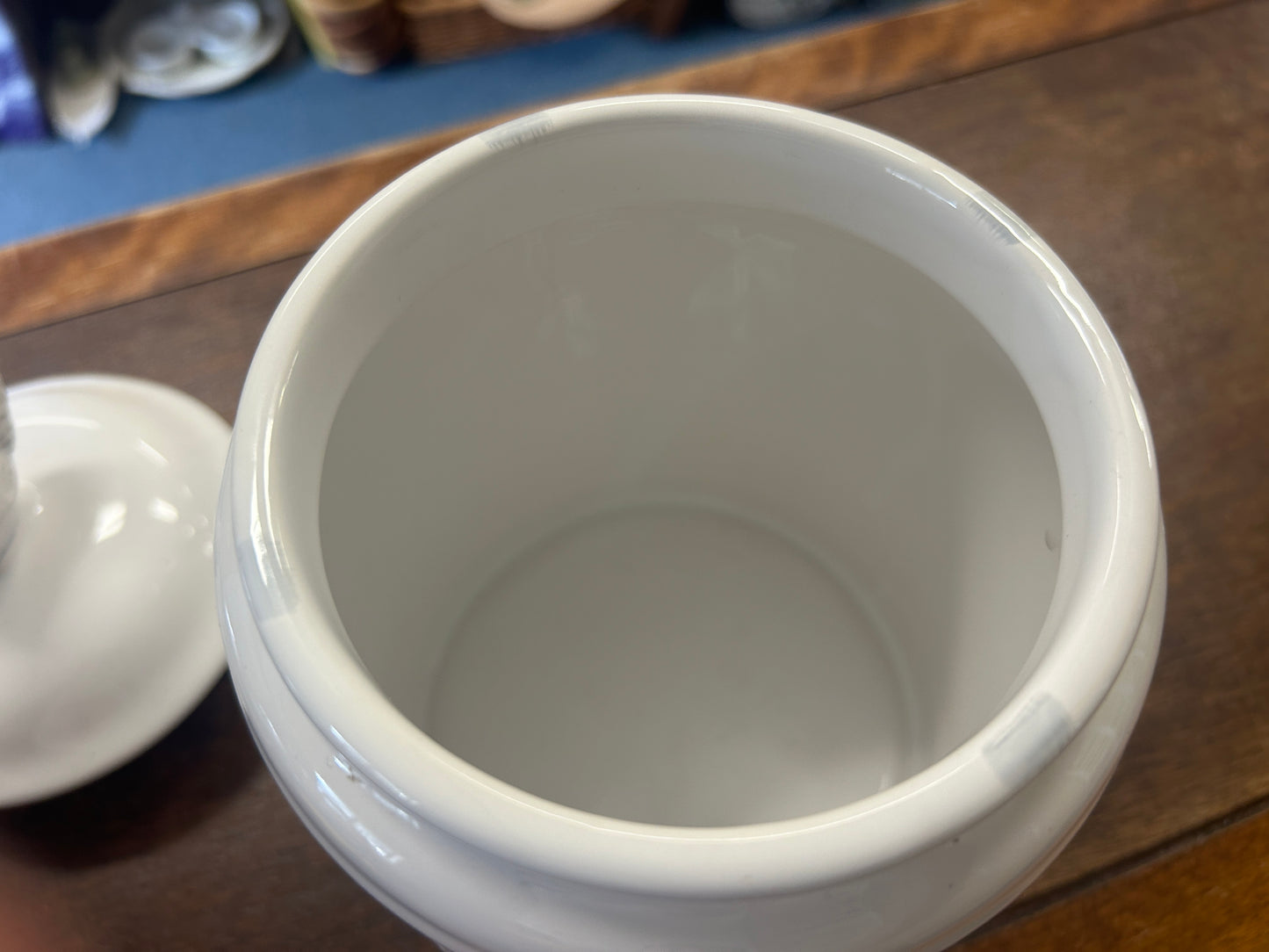 White Canister Rooster Lid