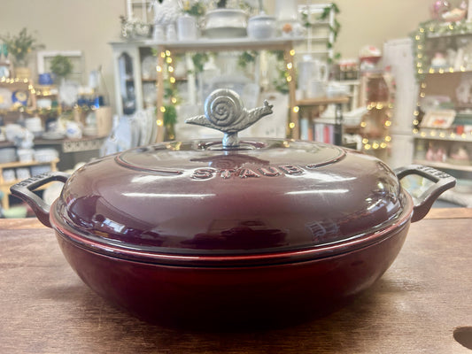 Cranberry Staub Grenadine Braiser 3.5 QT Snail, 3.5 QT