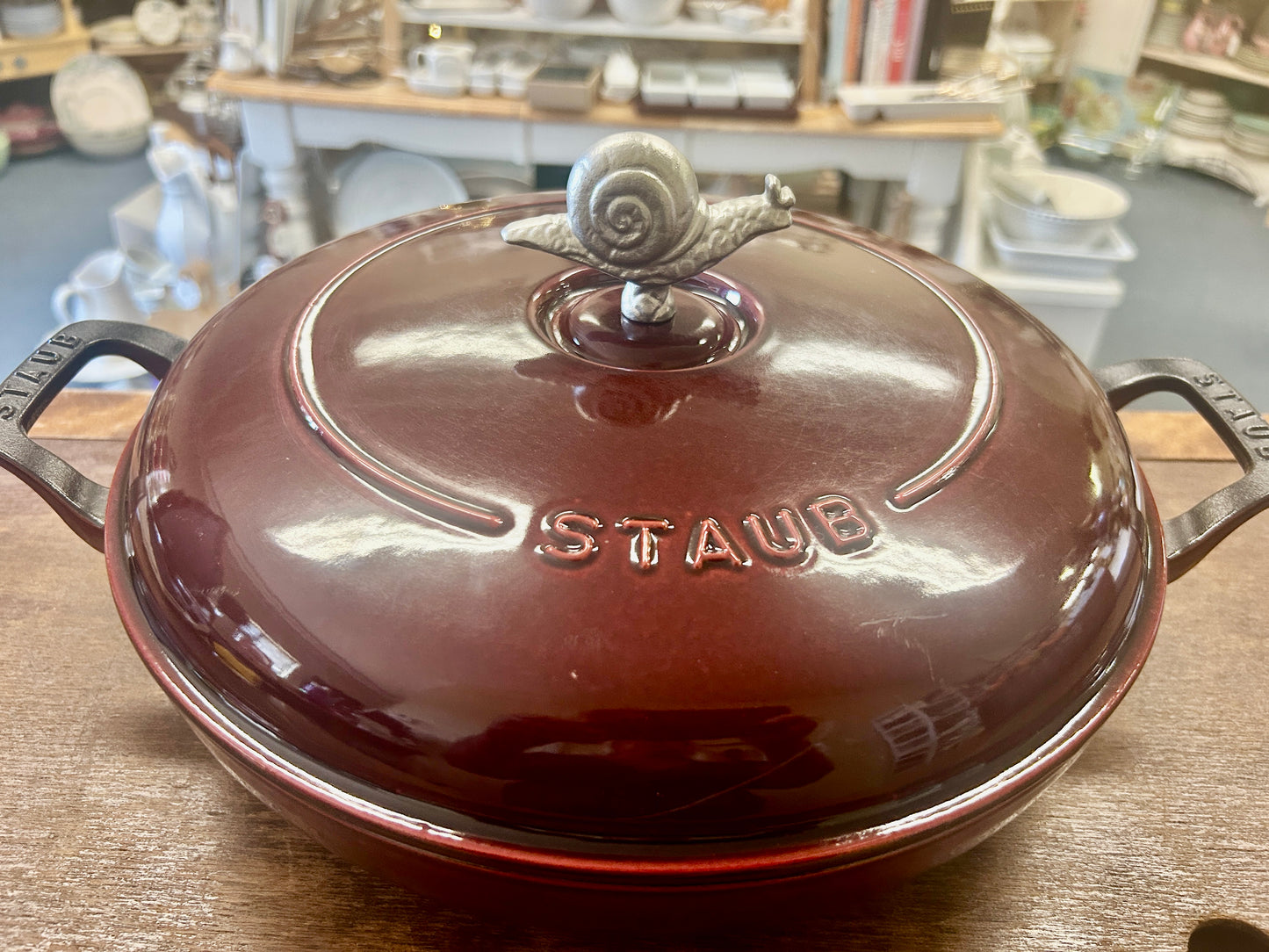 Cranberry Staub Grenadine Braiser 3.5 QT Snail, 3.5 QT