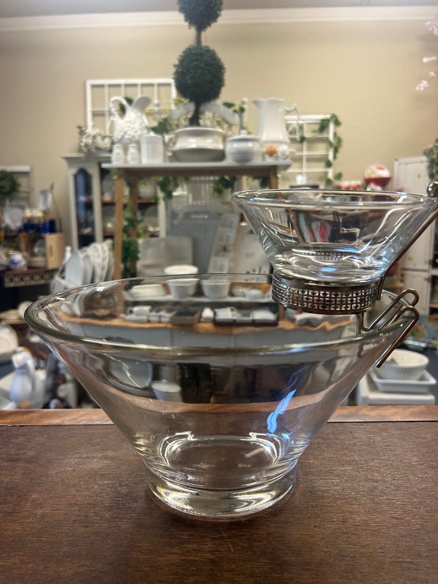 Clear Anchor Hocking Vintage Chip & Dip, 11"