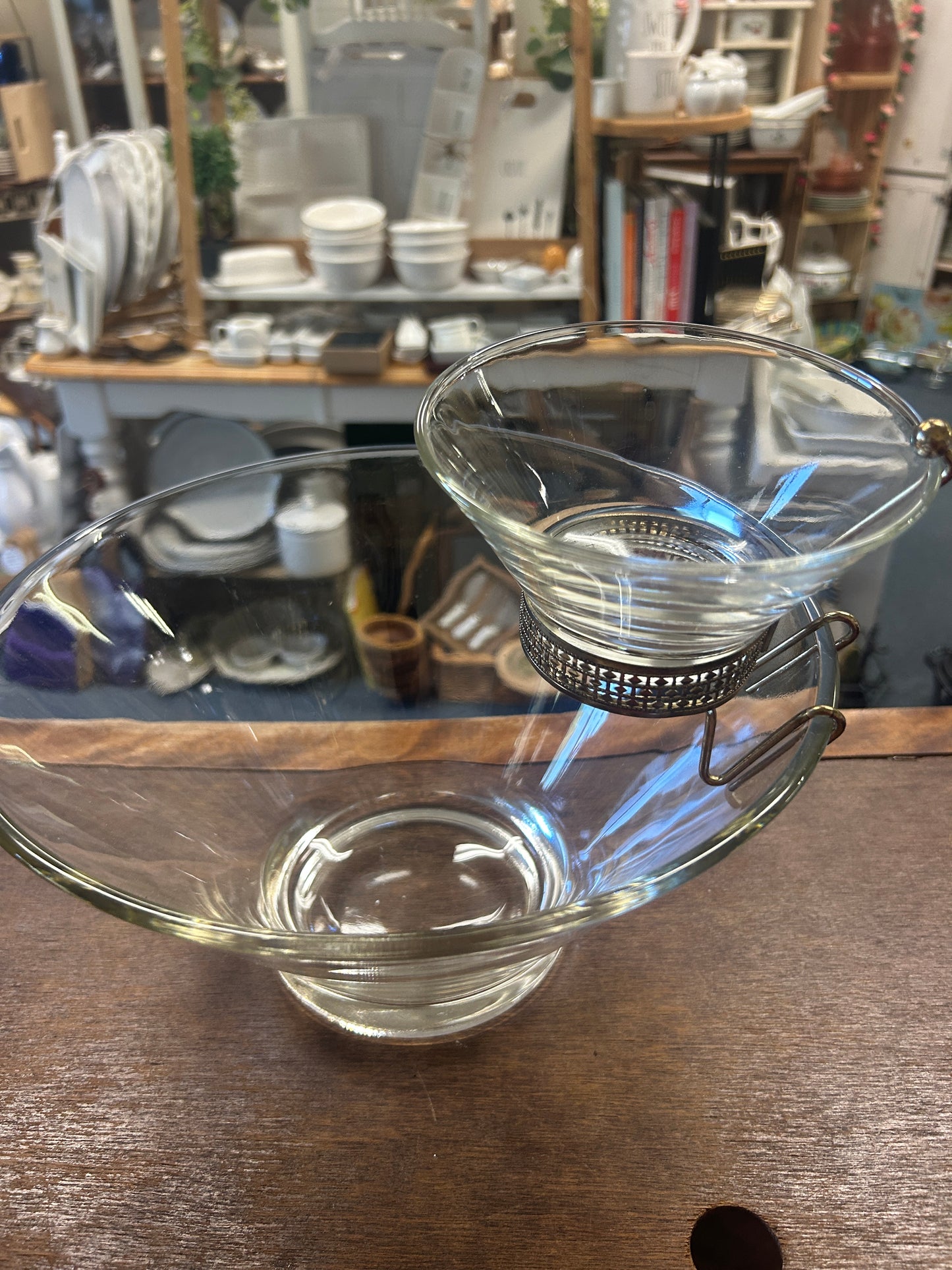 Clear Anchor Hocking Vintage Chip & Dip, 11"