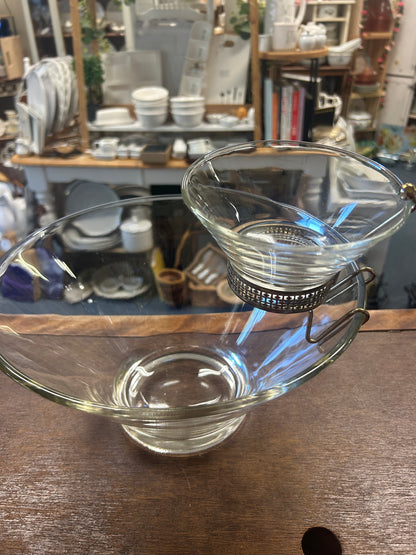 Clear Anchor Hocking Vintage Chip & Dip, 11"