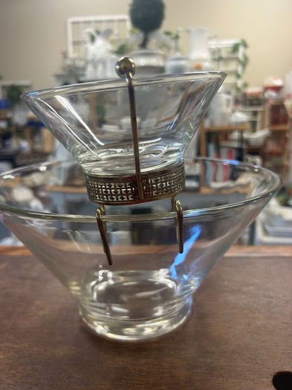 Clear Anchor Hocking Vintage Chip & Dip, 11"