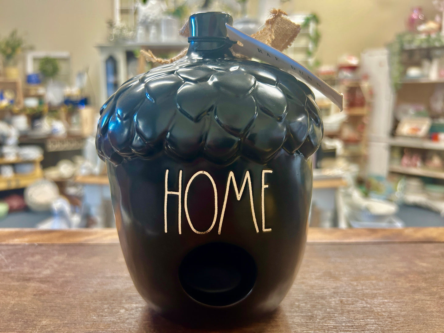 Rae Dunn NEW Black HOME Bird House, 7 1/2"