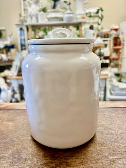 White Rae Dunn COFFEE Canister w/ Lid, 7 1/4"