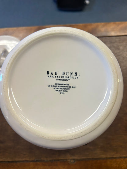 White Rae Dunn COFFEE Canister w/ Lid, 7 1/4"