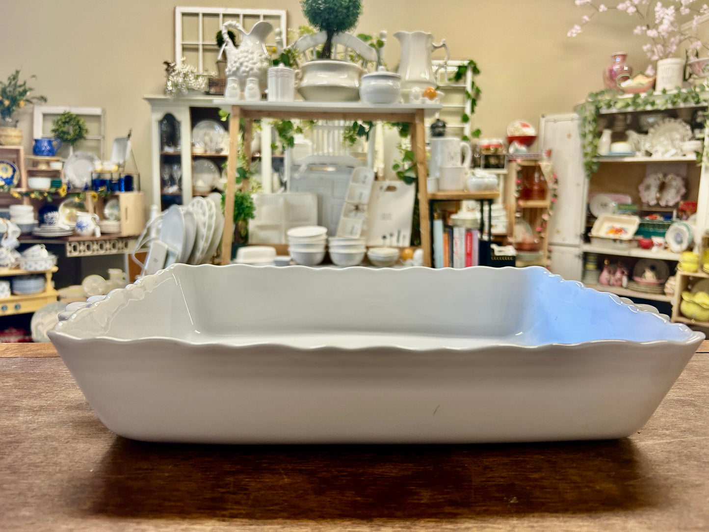 Matceramica White Rectangle Portugal, 13" x 9"