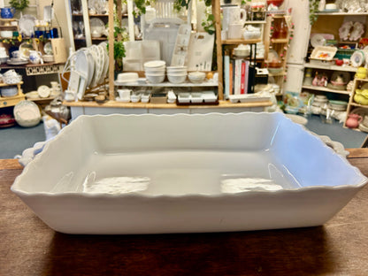 Matceramica White Rectangle Portugal, 13" x 9"