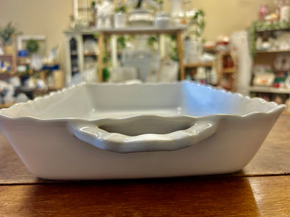 Matceramica White Rectangle Portugal, 13" x 9"
