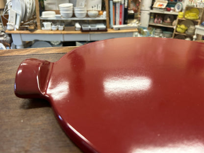 Emile Henry Red Round Stone France, 16 3/4"