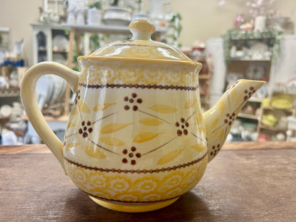 Yellow Temptations Old World Tea Pot, 7"