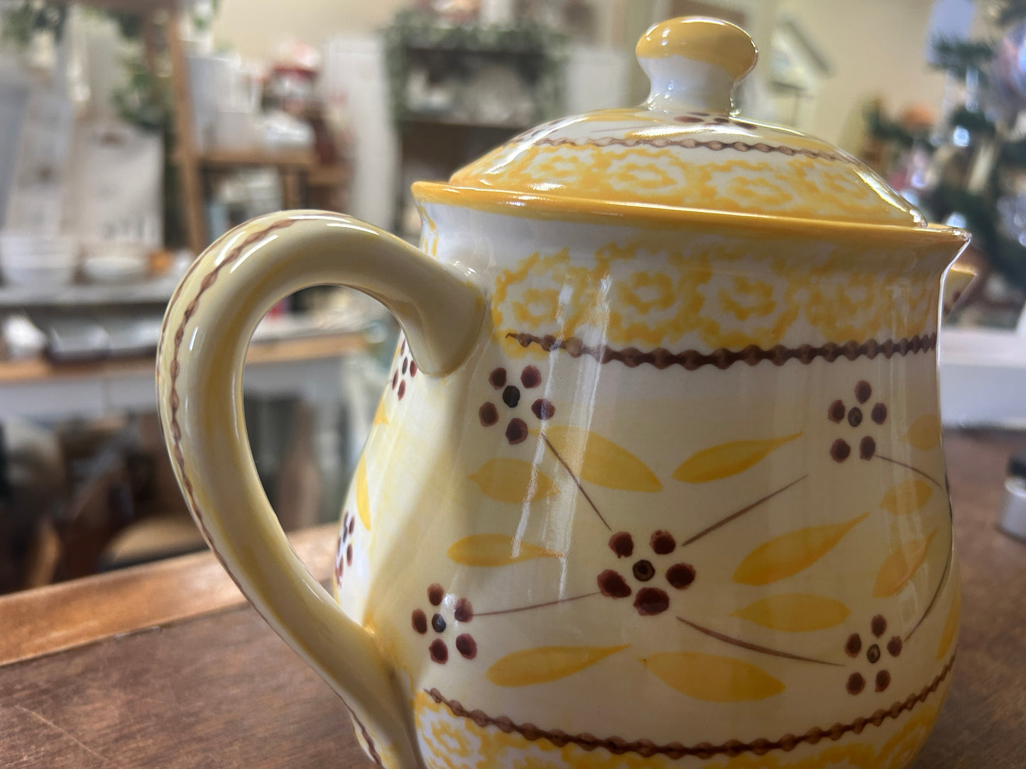 Yellow Temptations Old World Tea Pot, 7"