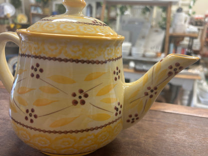 Yellow Temptations Old World Tea Pot, 7"