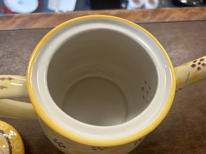 Yellow Temptations Old World Tea Pot, 7"