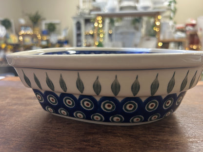 Blue & Green Boleslawiec Polish Pottery Heart Bowl, 8 1/2"
