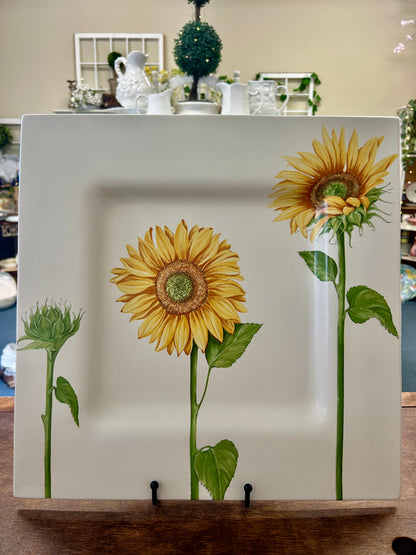Yellow & Green Villeroy & Boch Sunflower Platter Portugal, 15"