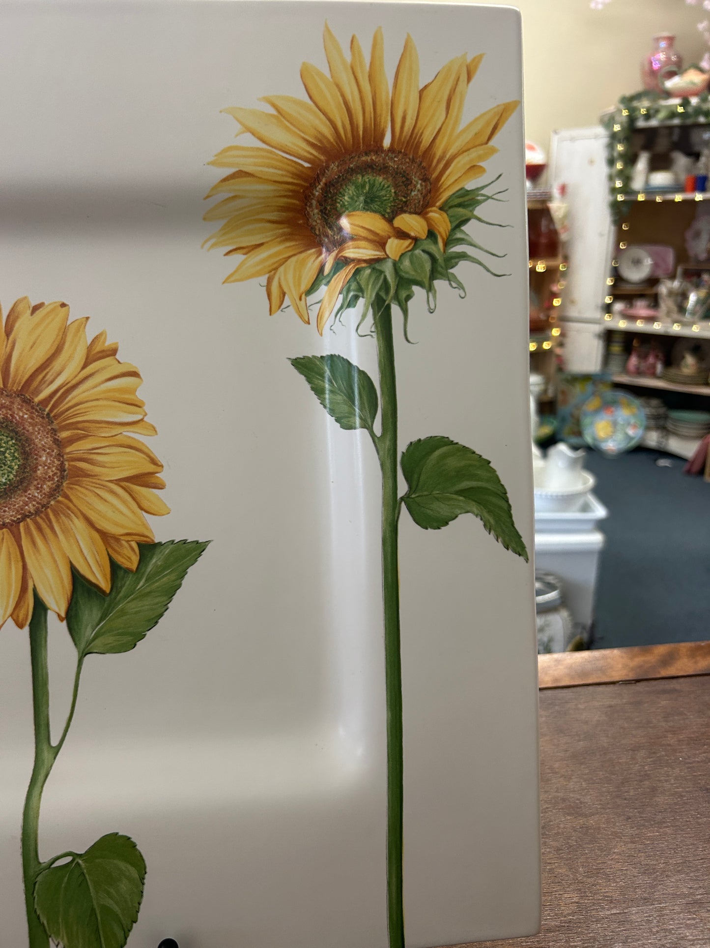 Yellow & Green Villeroy & Boch Sunflower Platter Portugal, 15"