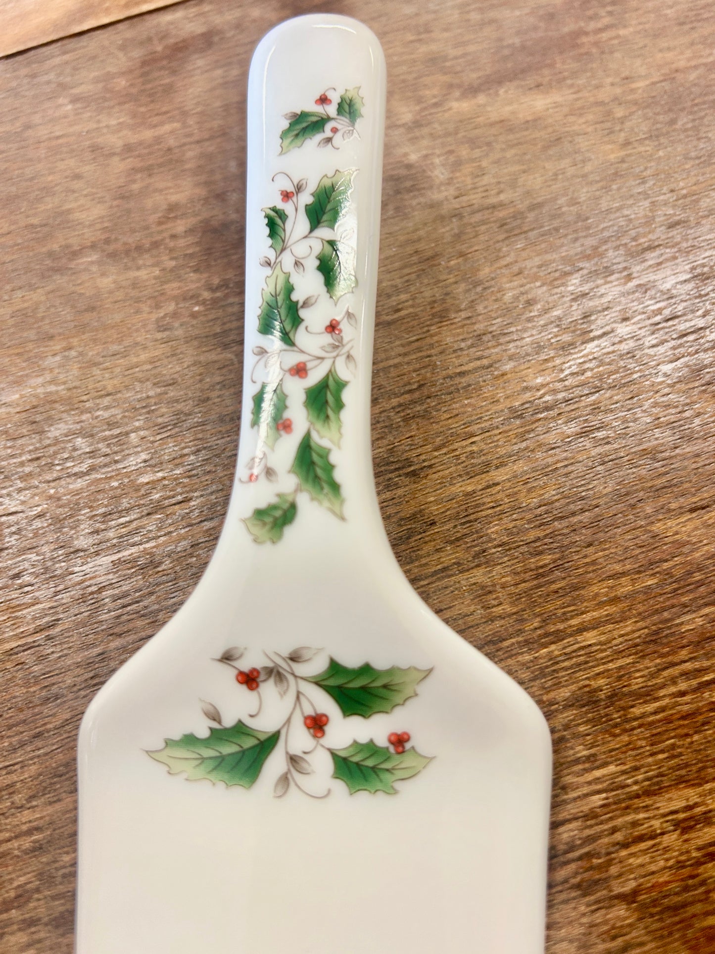 Red Green White Fine China Holly Berries Server, 10"