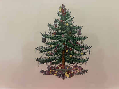 Red Green White Spode Christmas Tree Platter, 13 1/4"