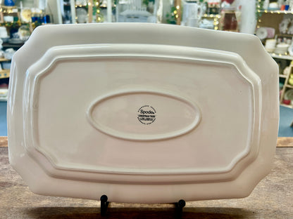 Red Green White Spode Christmas Tree Platter, 13 1/4"