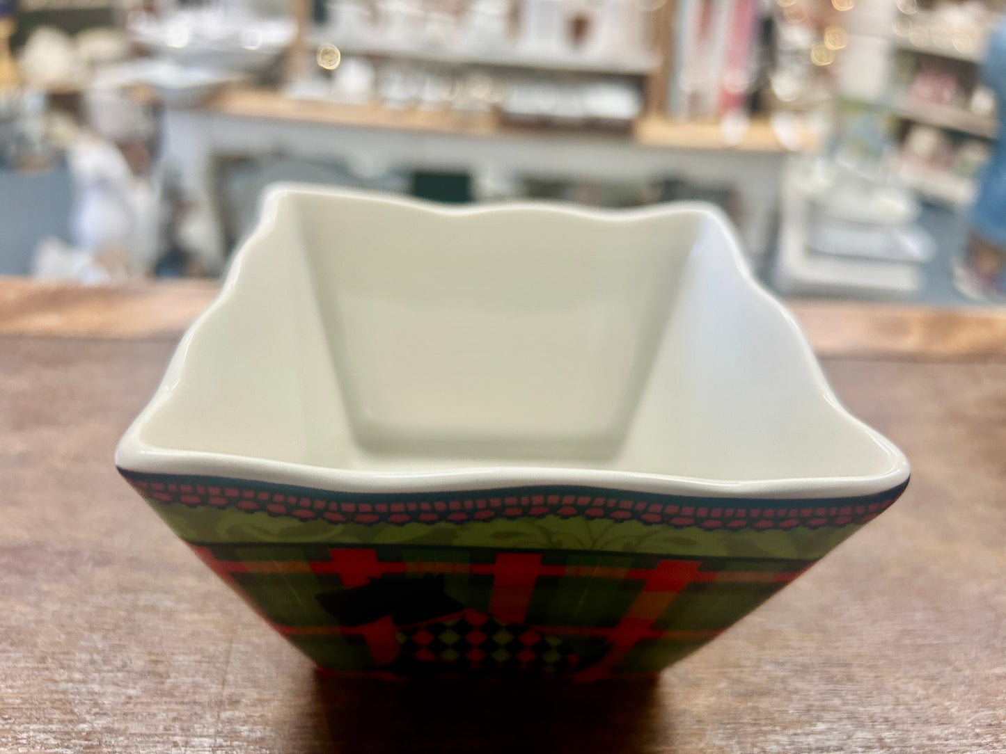Red Green White 222 Fifth Scottie Christmas Bowl, 4"