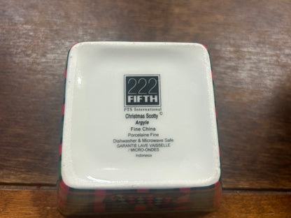 Red Green White 222 Fifth Scottie Christmas Bowl, 4"