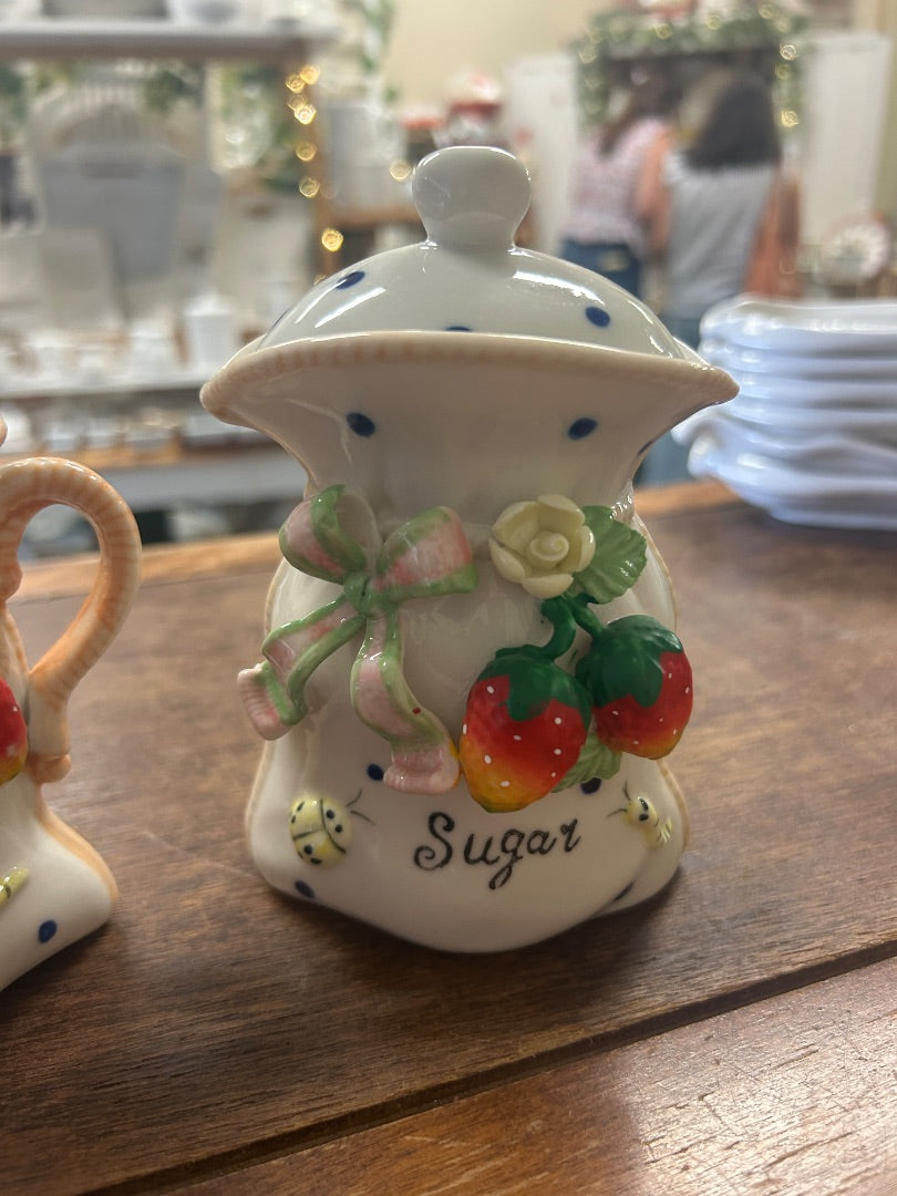 Flour Sack Creamer & Sugar
