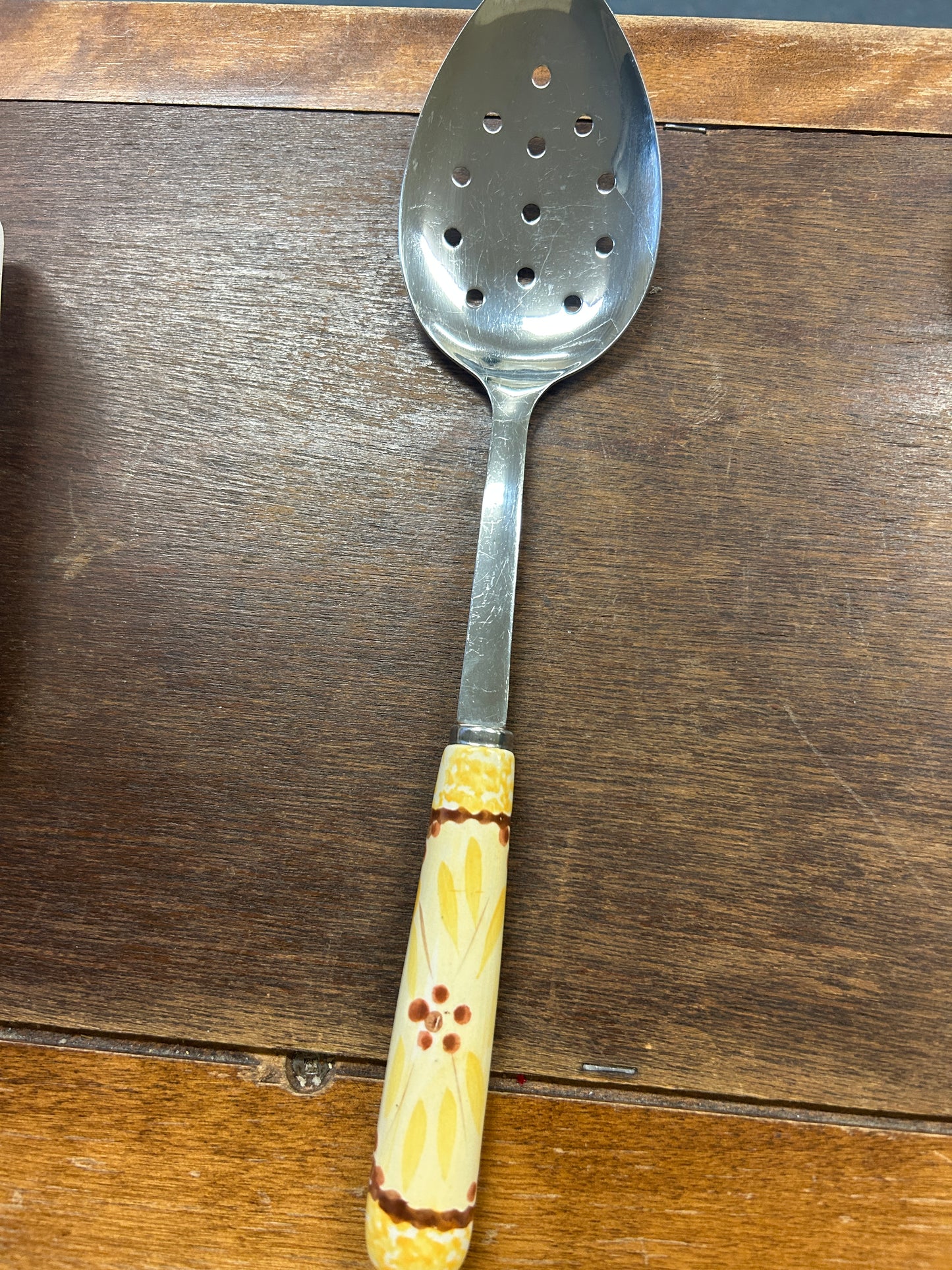 Yellow Temptations Old World Slotted Spoon, 12 1/2"