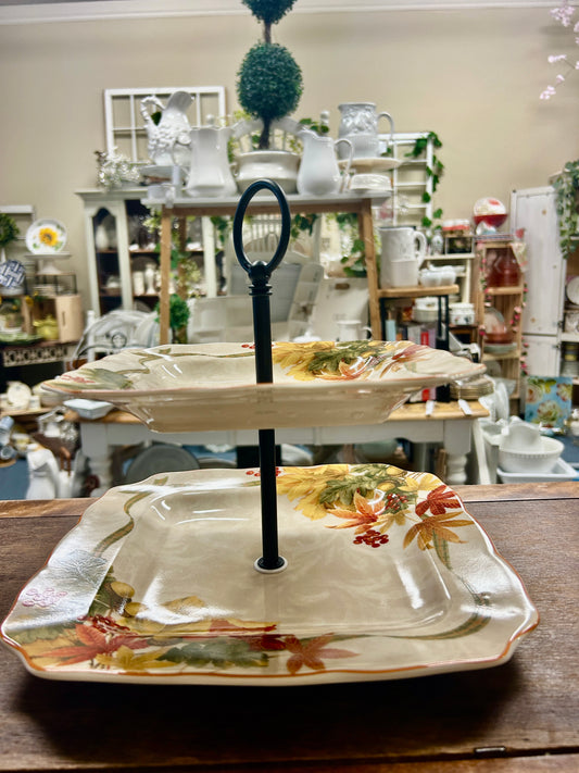 Multicolor 222 Fifth Autumn Celebration 2 Tier, 9 1/2"