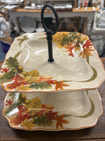 Multicolor 222 Fifth Autumn Celebration 2 Tier, 9 1/2"