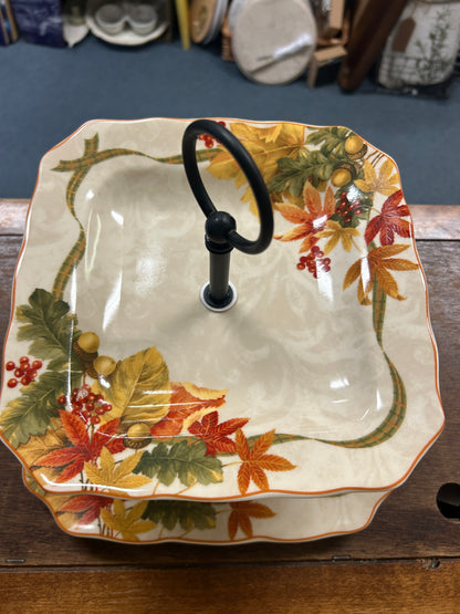 Multicolor 222 Fifth Autumn Celebration 2 Tier, 9 1/2"